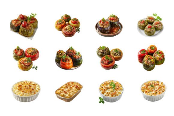 A Guide to Set of Delicious Stuffed Bell Peppers Illustration Collections