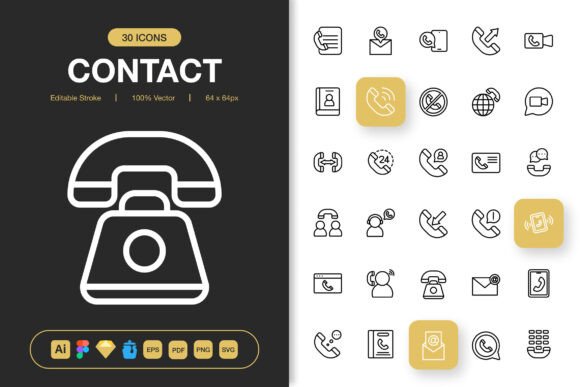 Contact Icons: A Professional Set for Modern Design Projects