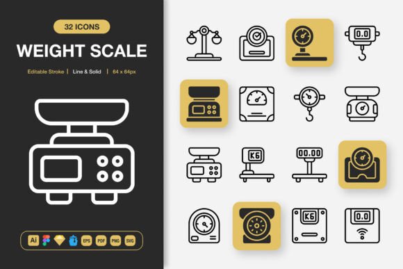 Elevate Your Visual Design with Weight Scale Icons