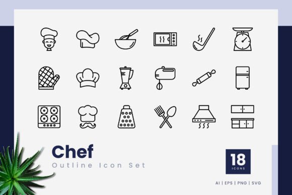 Evaluating Chef Outline Icons for Professional Projects