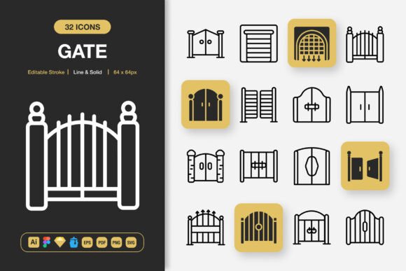 Gate Icons: Minimalist Design for Your Next Creative Project