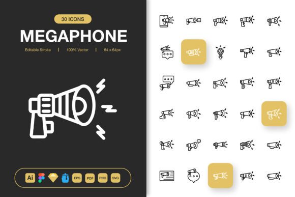Megaphone Icons: A Set for Modern Visual Communication
