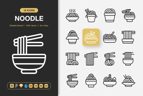 Noodle Icons: Minimalist Design for Modern Projects