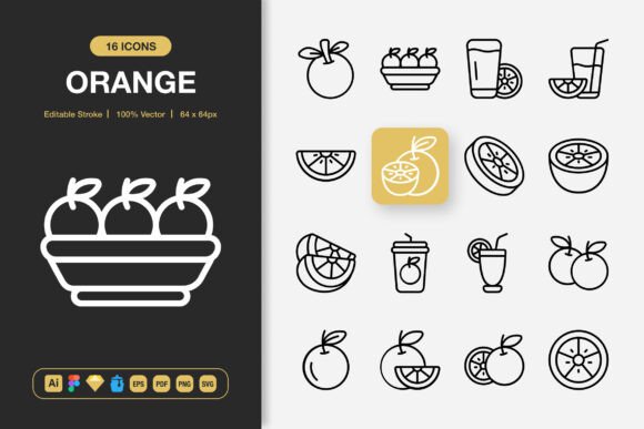 Orange Icons: A Versatile Minimalist Icon Set