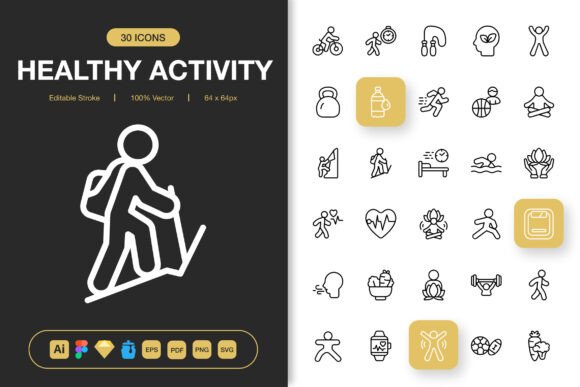 Premium Health Activity Icons for Your Projects