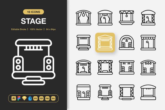 Stage Icons: A Minimalist Icon Set for Your Creative Projects